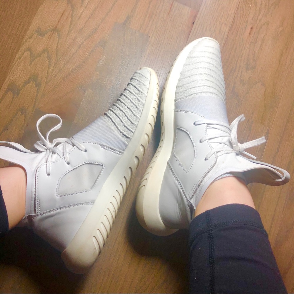 White Adidas Originals Tubular Sneakers